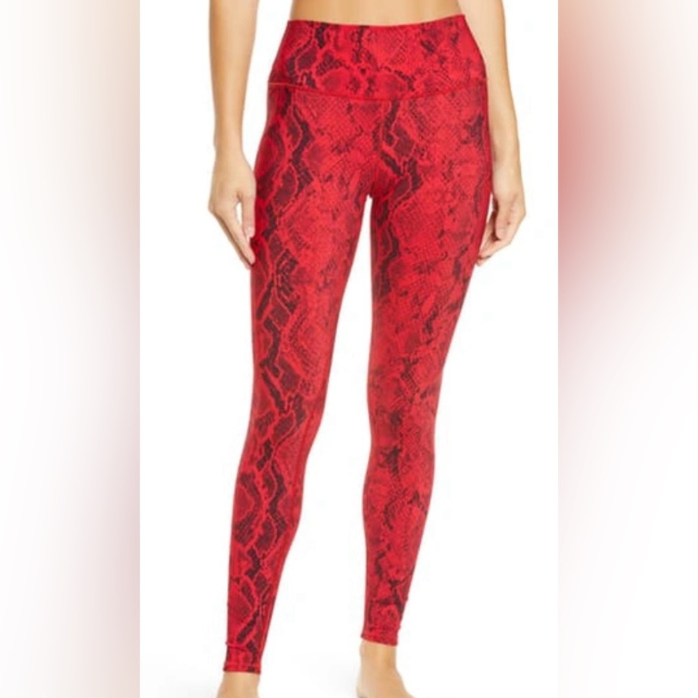 alo Red Snake Print Leggings